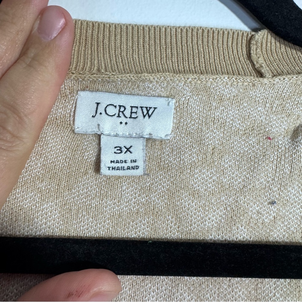 J.Crew Leopard Print Open Front Cardigan Tan White 3X Cozy - Picture 3 of 4